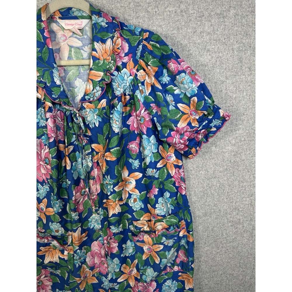 Vintage Carriage Court Woman Floral Print Nightgown Short Sleeve M 12-14 Cotton - Picture 5 of 14